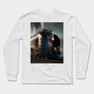 Art Deco Style Trains Long Sleeve T-Shirt